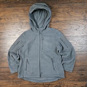 Women's Charcoal Zip-Up Hoodie Fleece Jacket Baerskin